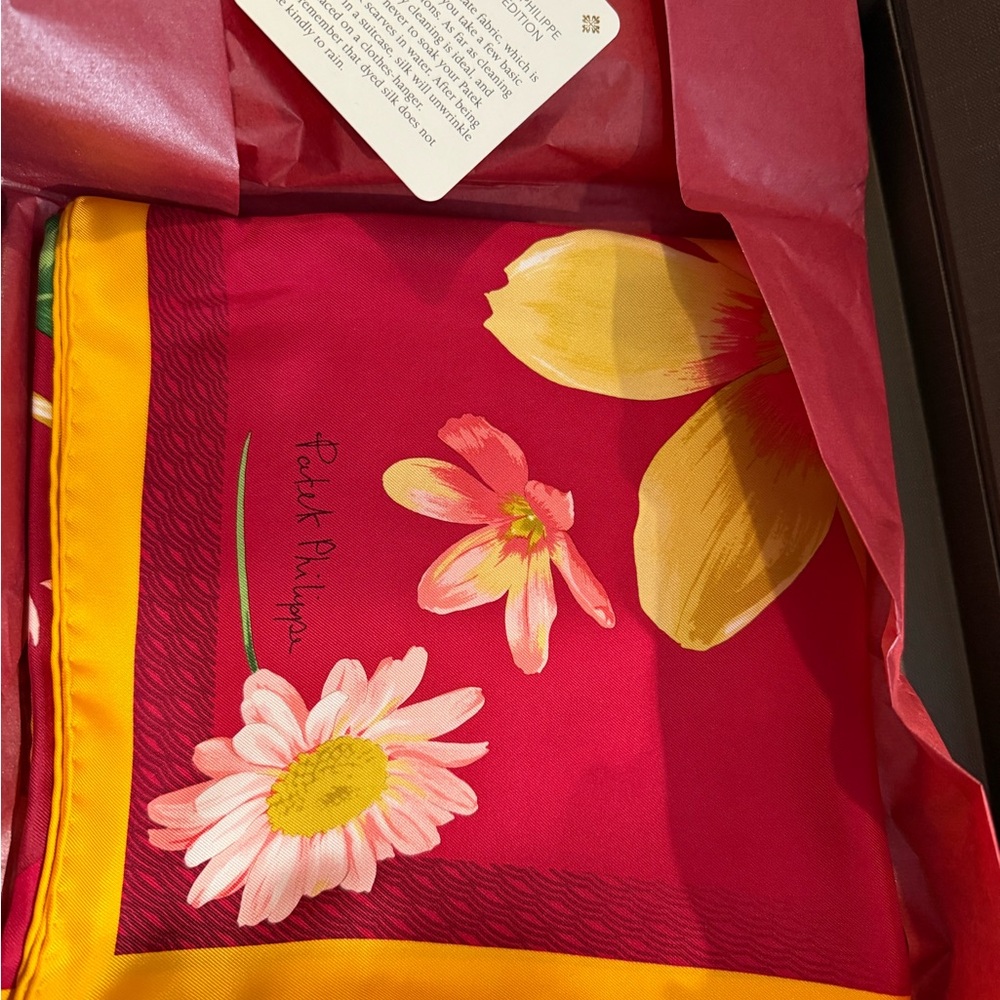 Patek Philippe Red Floral Silk Scarf